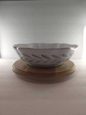 Fortebraccio Ceramiche Italy Hand Painted Willow Scalloped Ceramic Serving, VTG